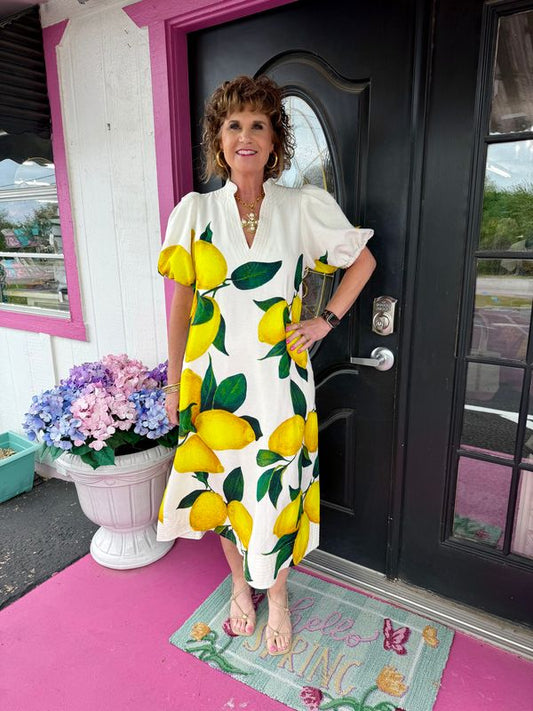 Hampton Lemon Midi Dress