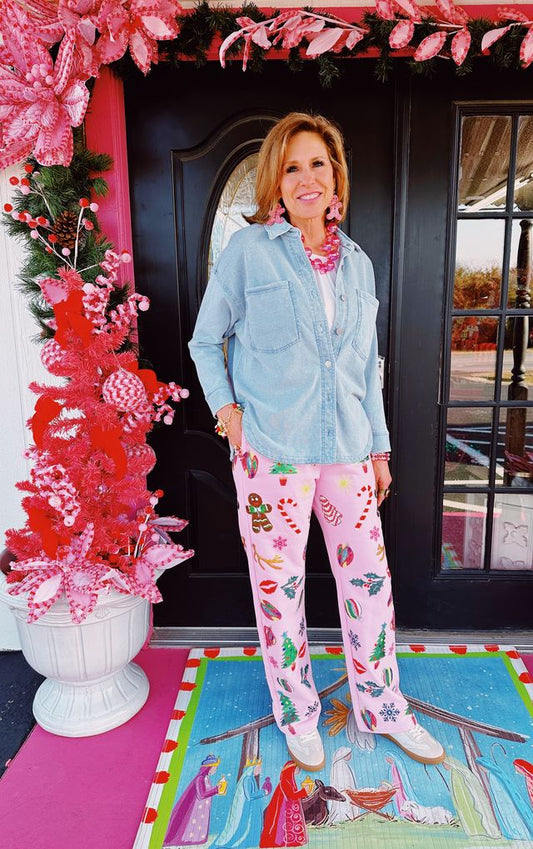 Pink Christmas Icons Sweatpant