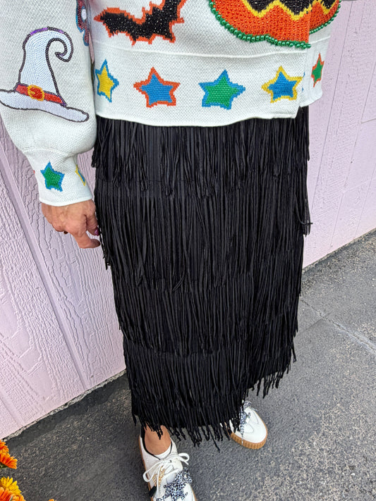 Long Fringe Skirt