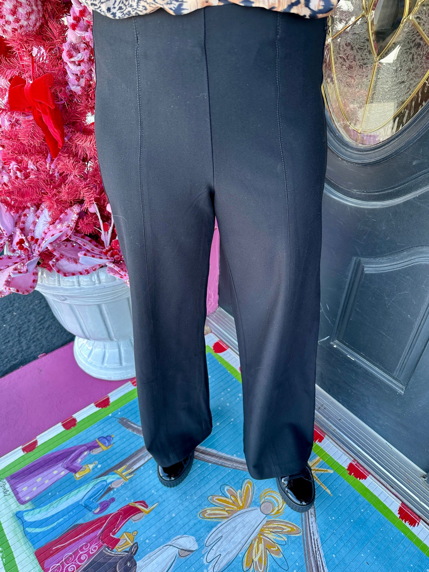 Black MR Wide Leg Ponte Pant