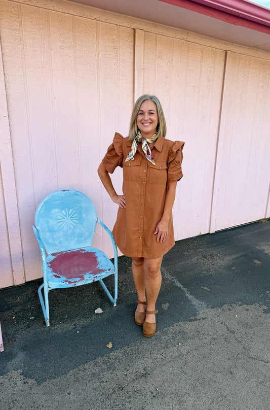 Clay Ruch Sleeve Mini Dress