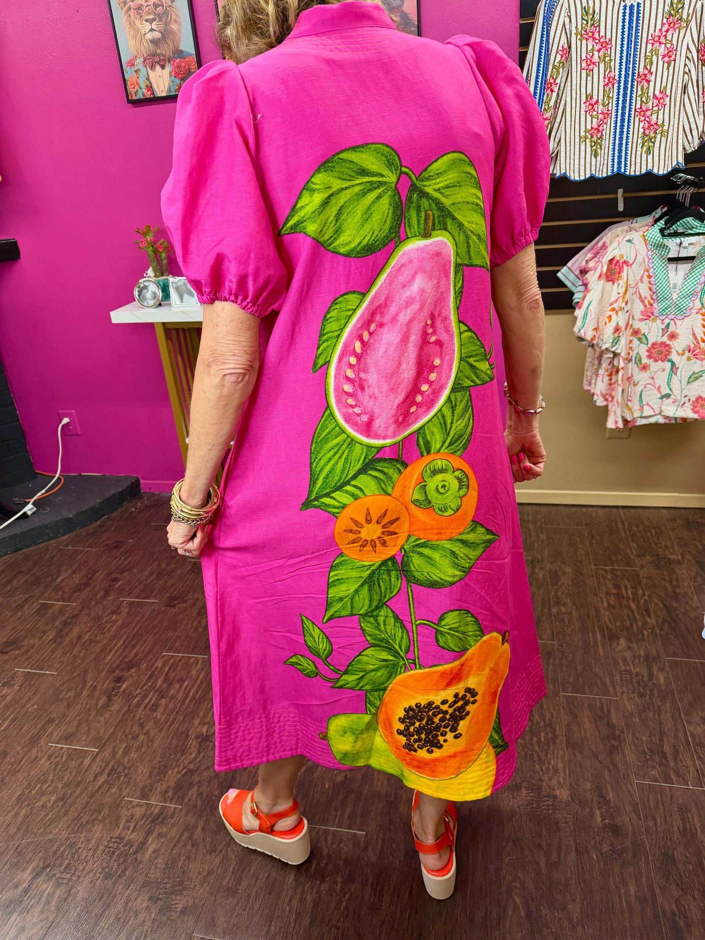 Hampton Dress Papaya Vine