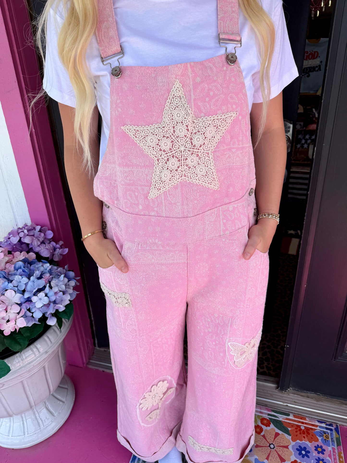 Pink Paisley Overalls
