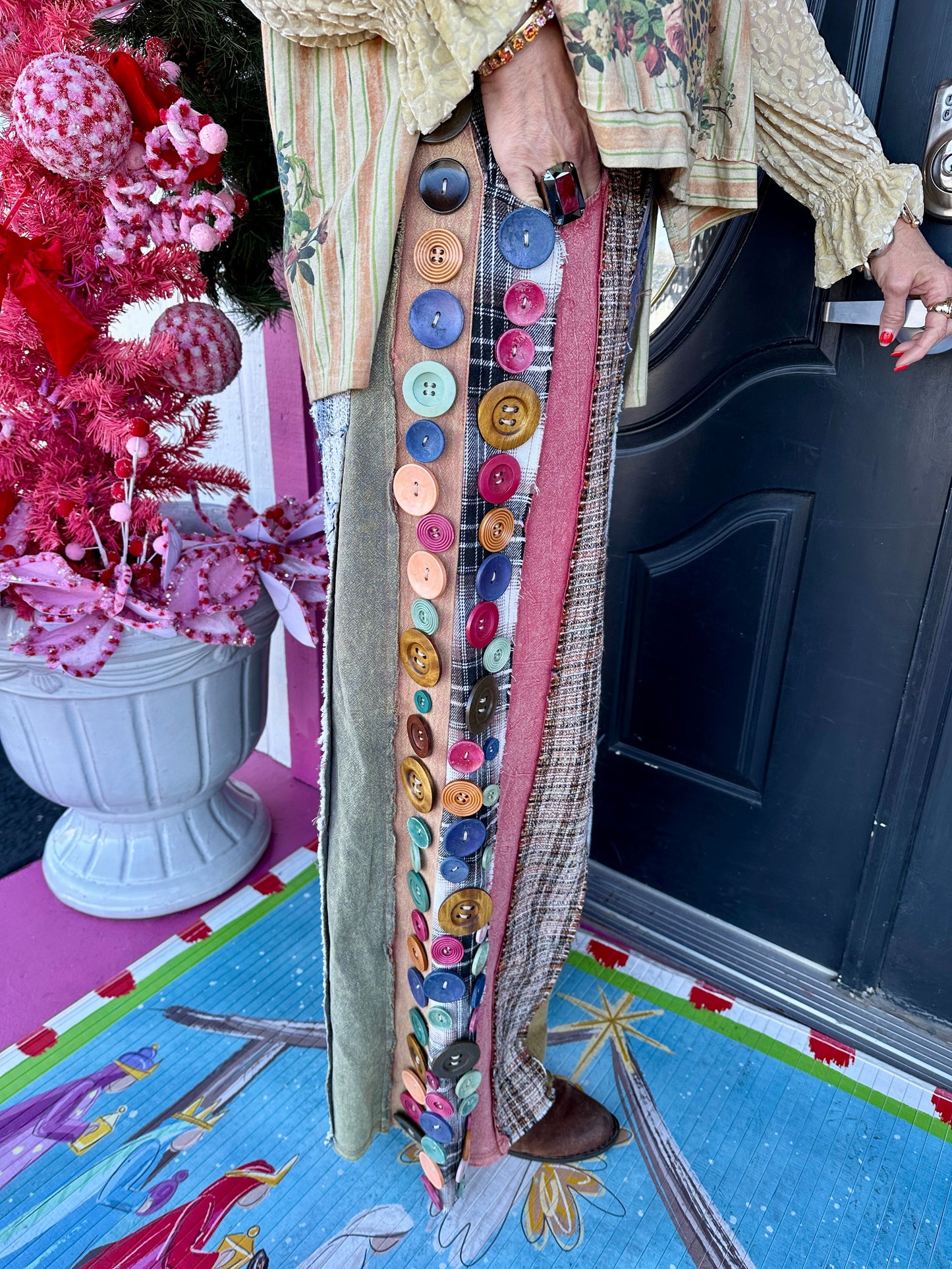 Button Wide Leg Pant