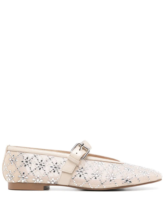 Helia Beige Bling Ballerina Flat