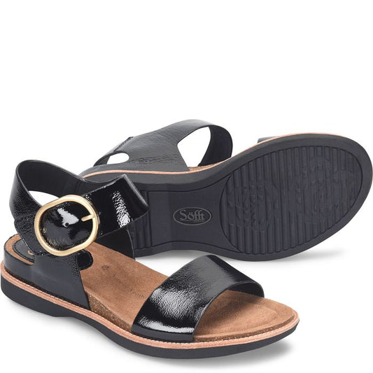 Bali Black Patent Sandal