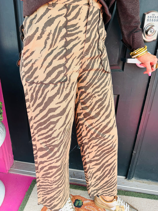 Mocha Zebra Print Pants