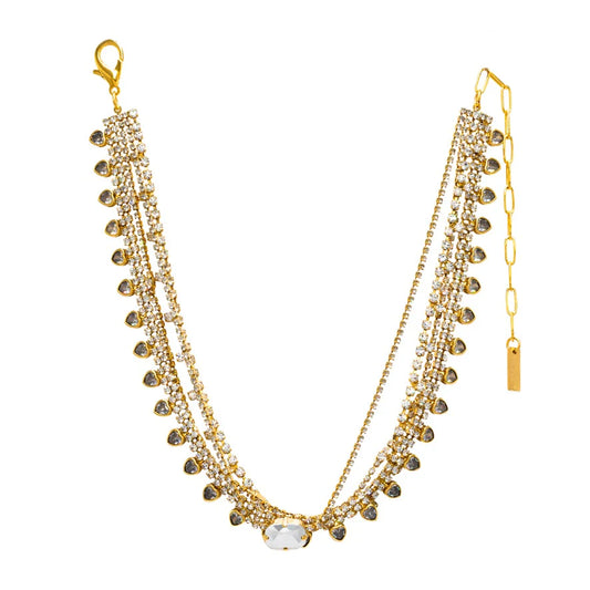 Dania Multi Strand Crystal Necklace