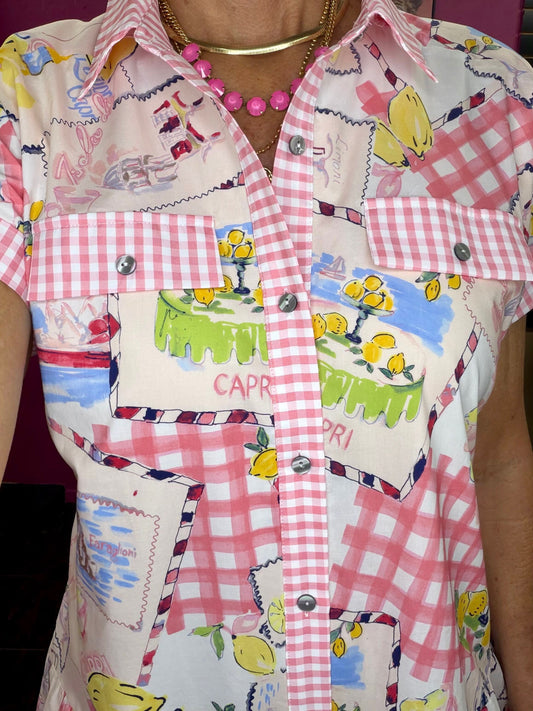 Pink Gingham Bicycle Dress