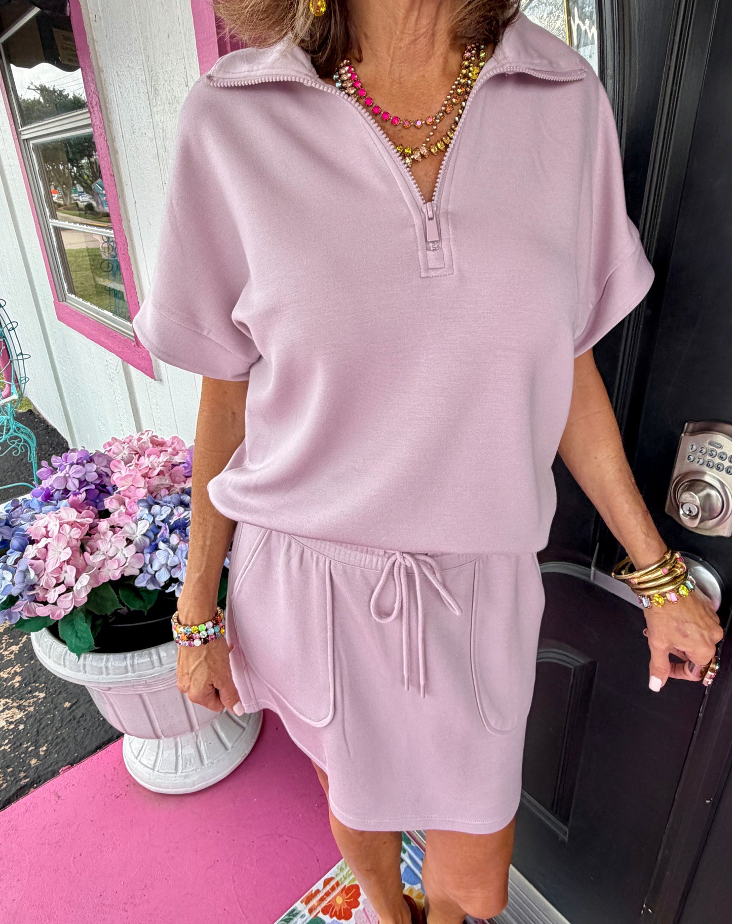 Lilac Pull On Skort