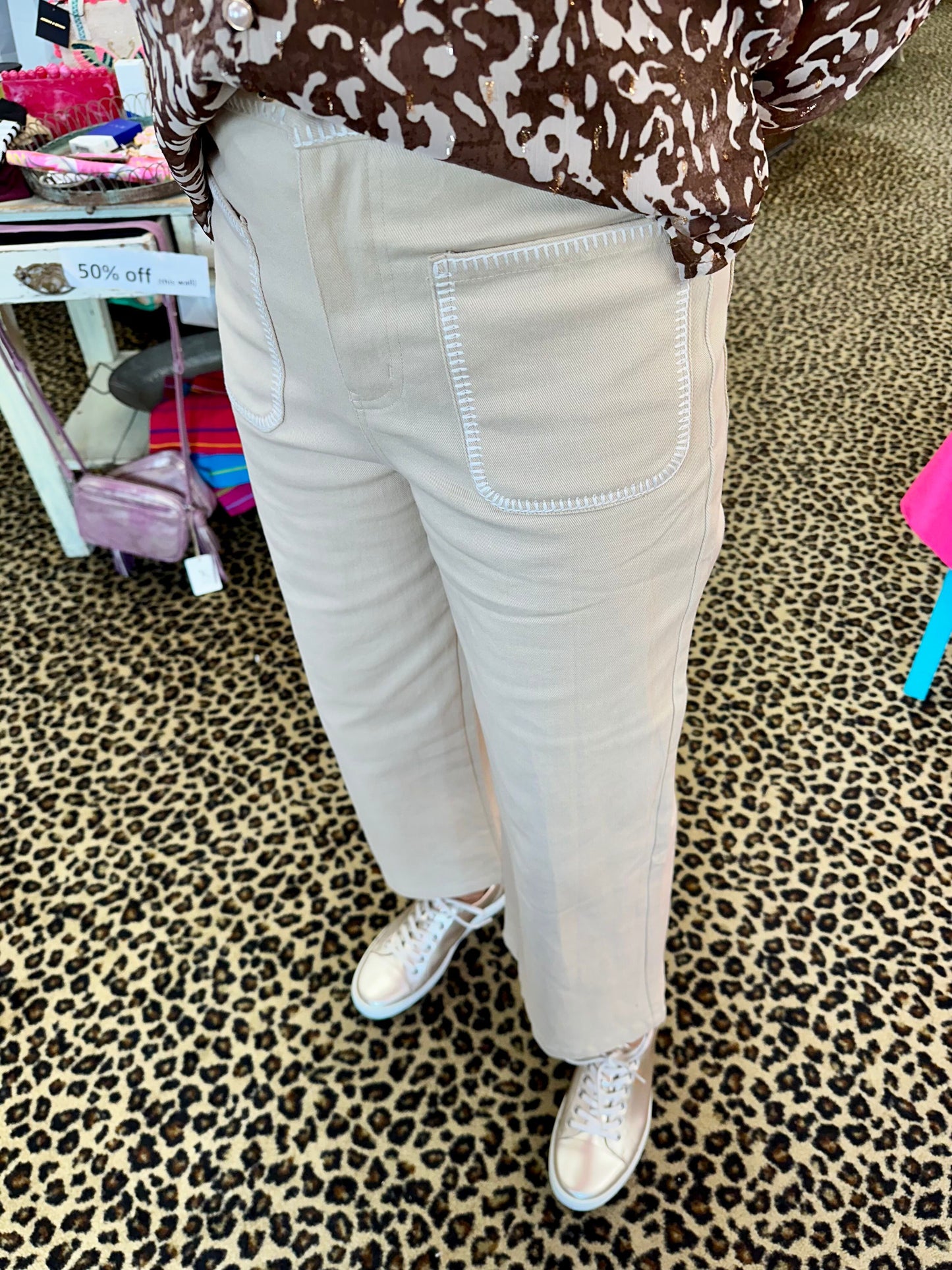 Front Pocket Pants w/Stitch