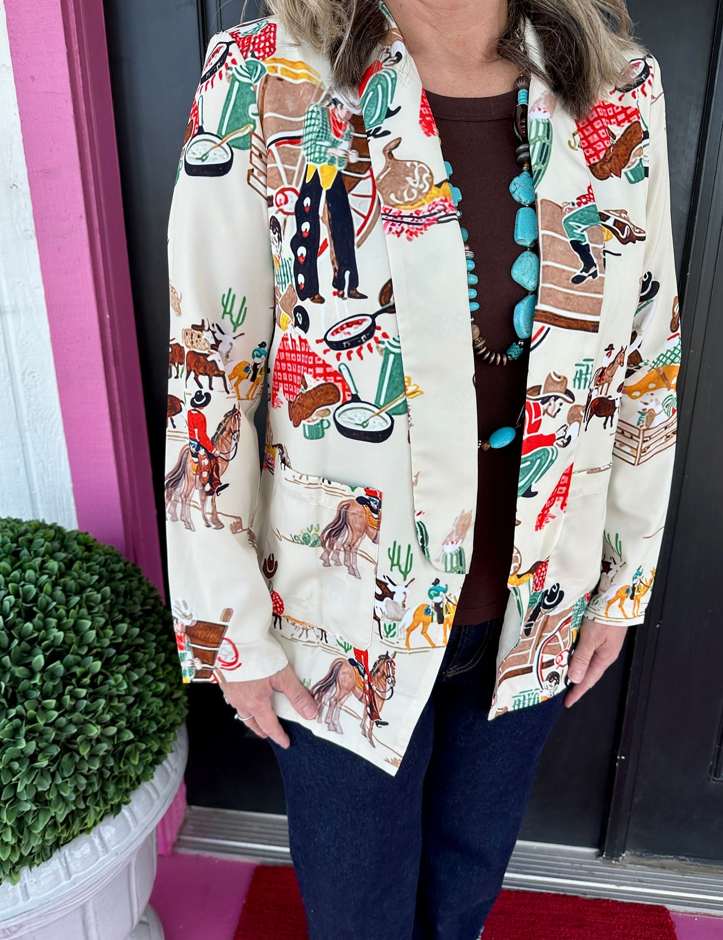 Ivory Wagon Wheel Blazer