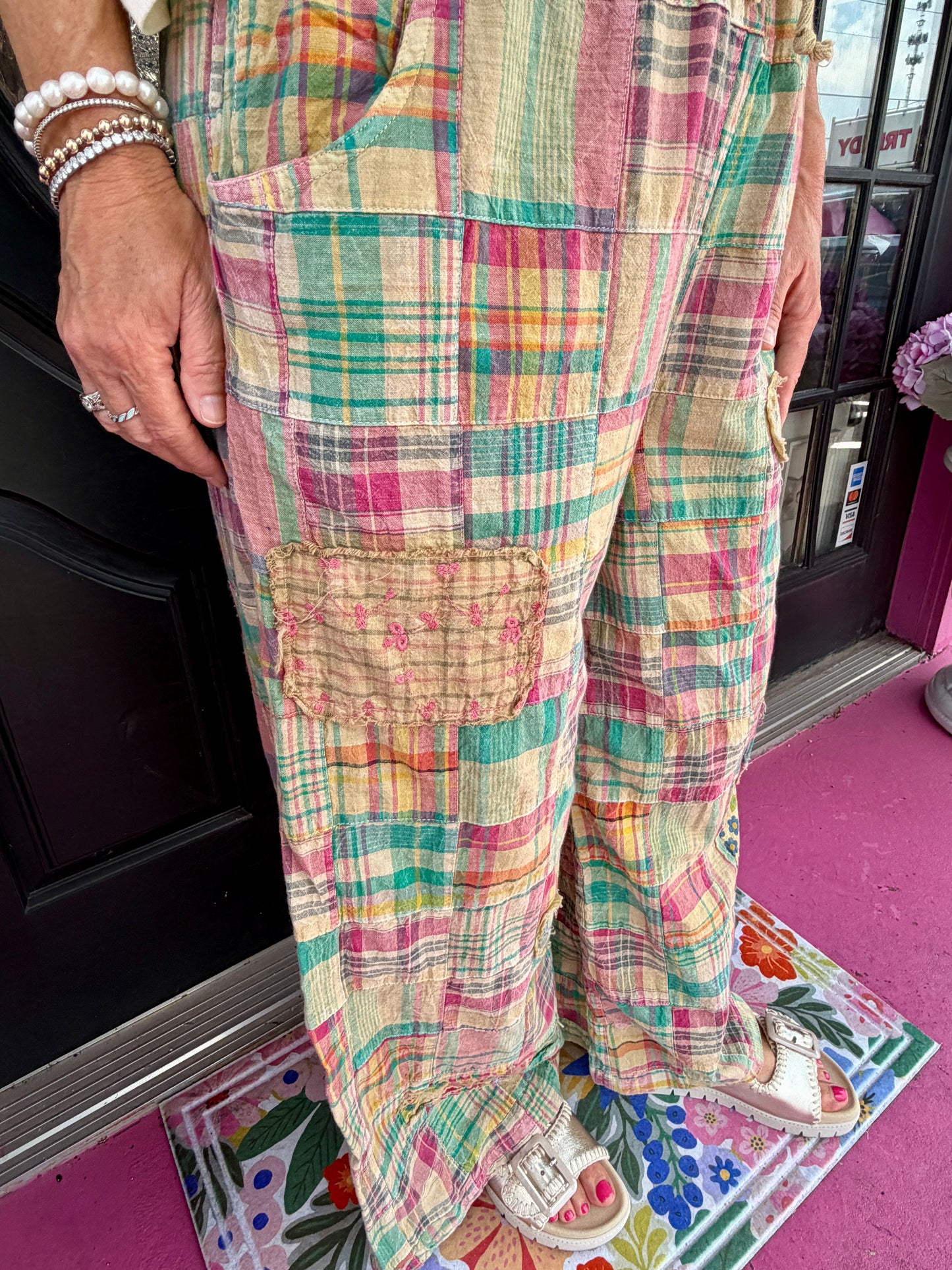 Pnk Plaid Crop Pants