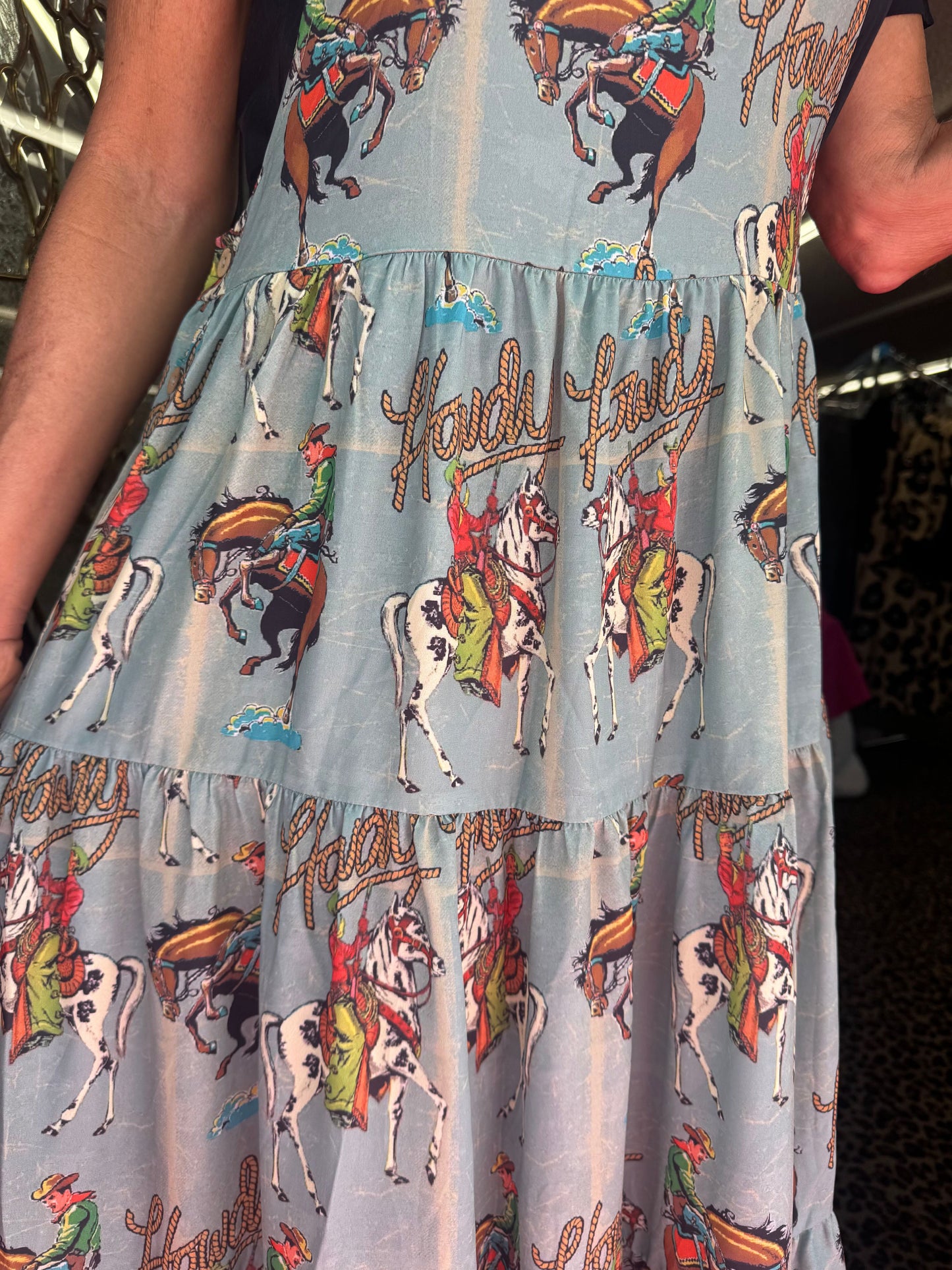 Sage Howdy Overall Dress
