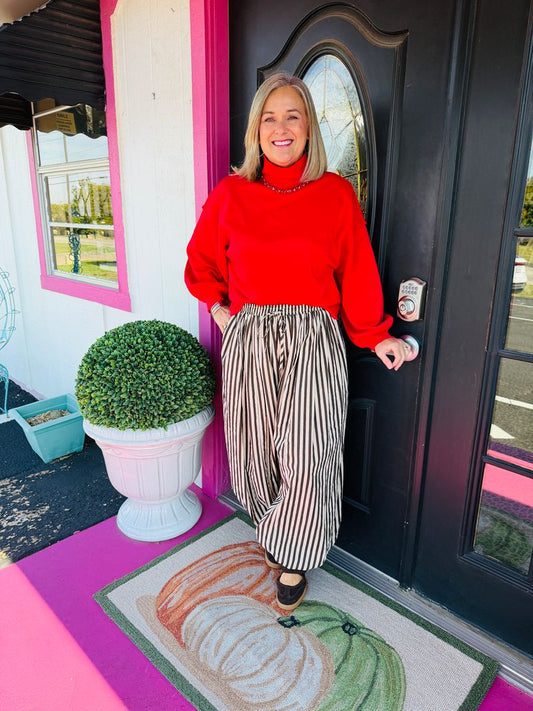 Brown Striped Genie Pants