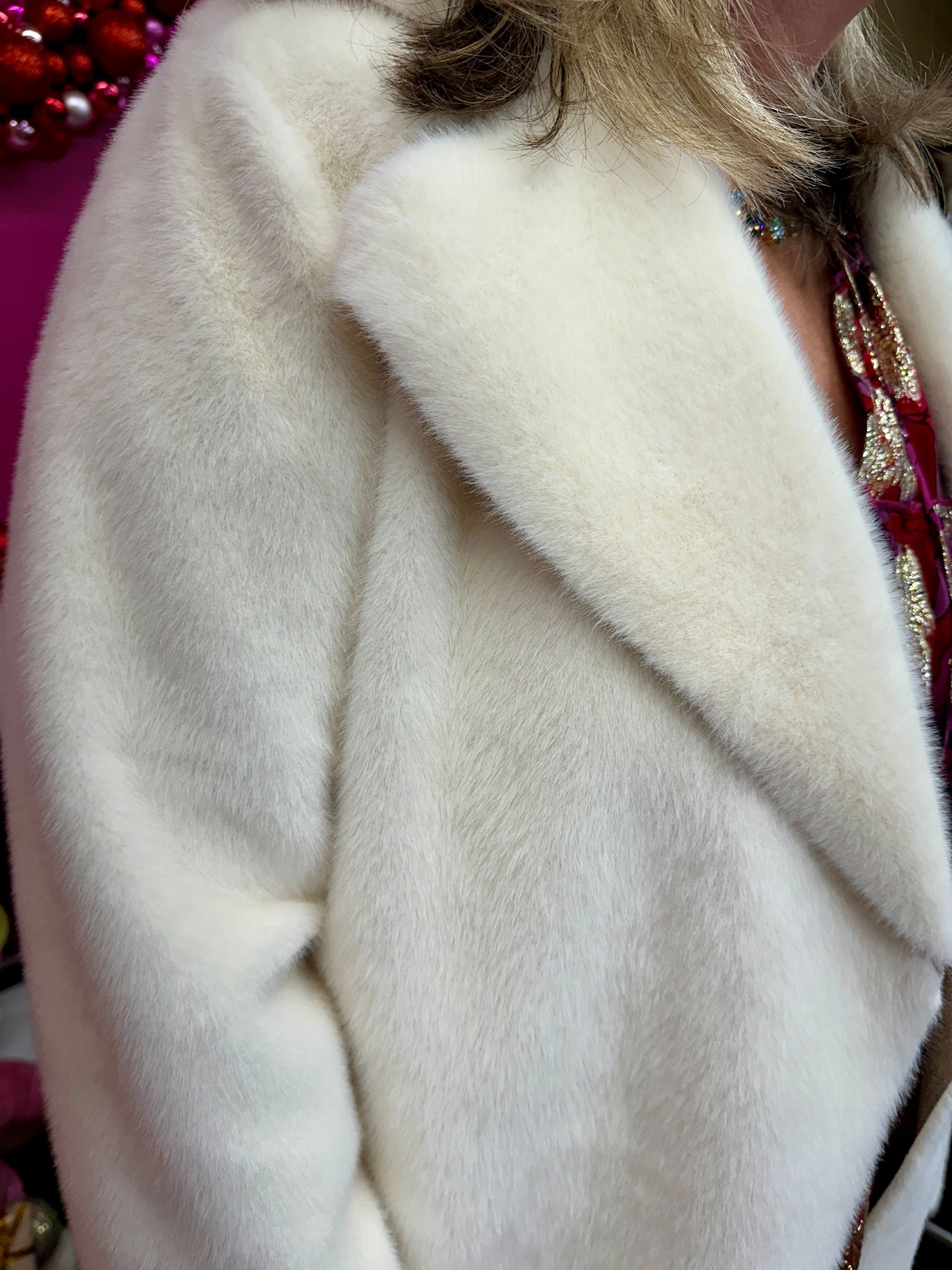 White Faux Fur Suede Coat