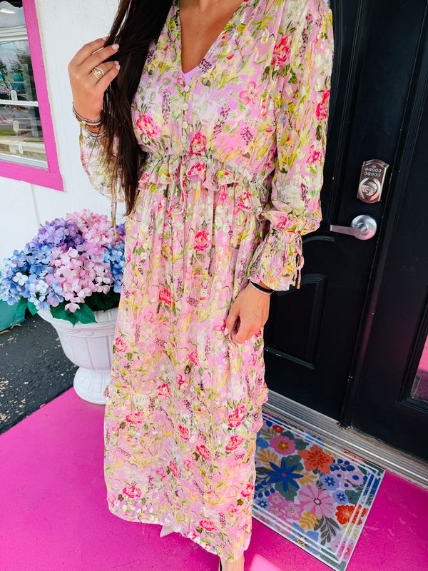 Blooming Dale Lurex Long Dress