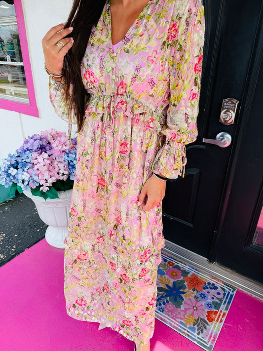 Blooming Dale Lurex Long Dress