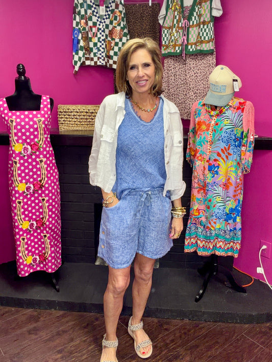 Denim Tie Linen Short