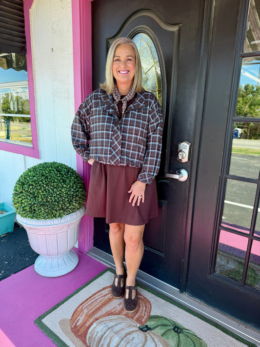 Brn/blu Plaid Jacket