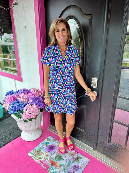 Drinks SS V-Neck Dress