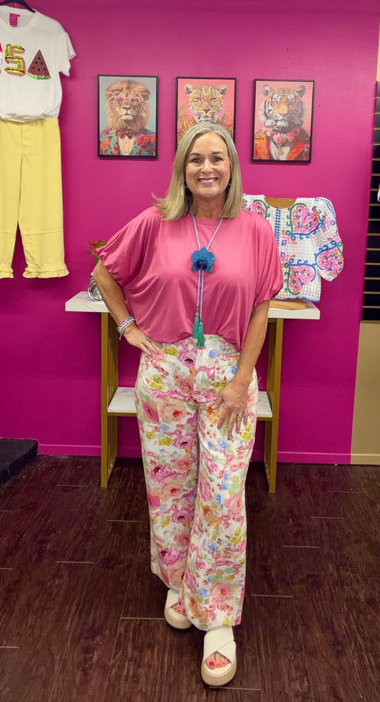 Rose Bamboo Bubble Top