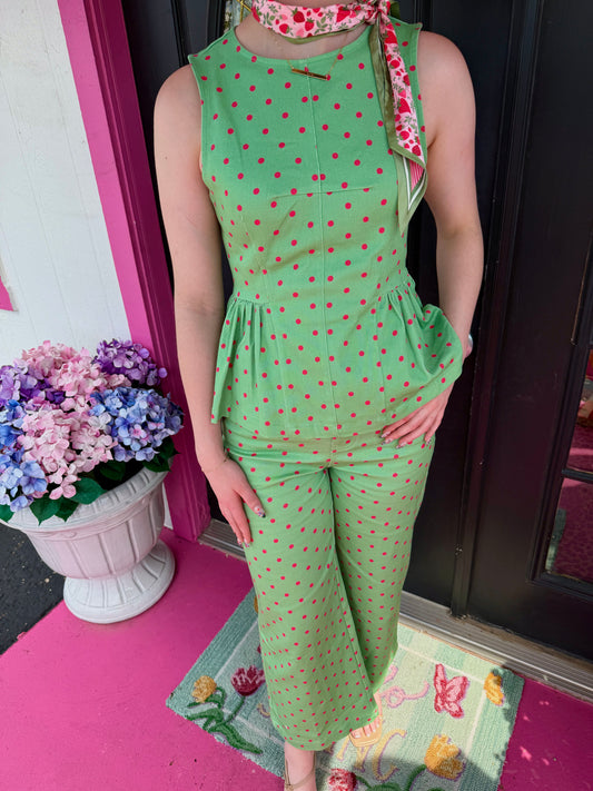 Matcha Polka Dot Pant Set