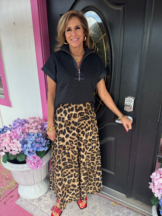 Leopard Wide Leg Pant