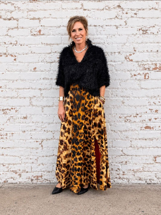 Estelle Top Black Tie Feather