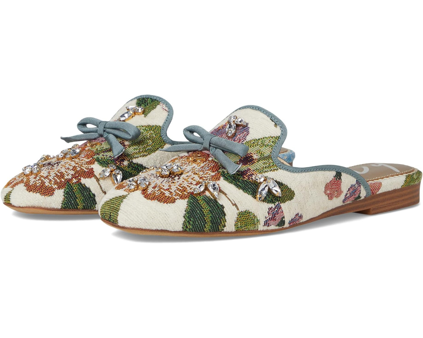 Trish Pink/Blue Jeweled Mule