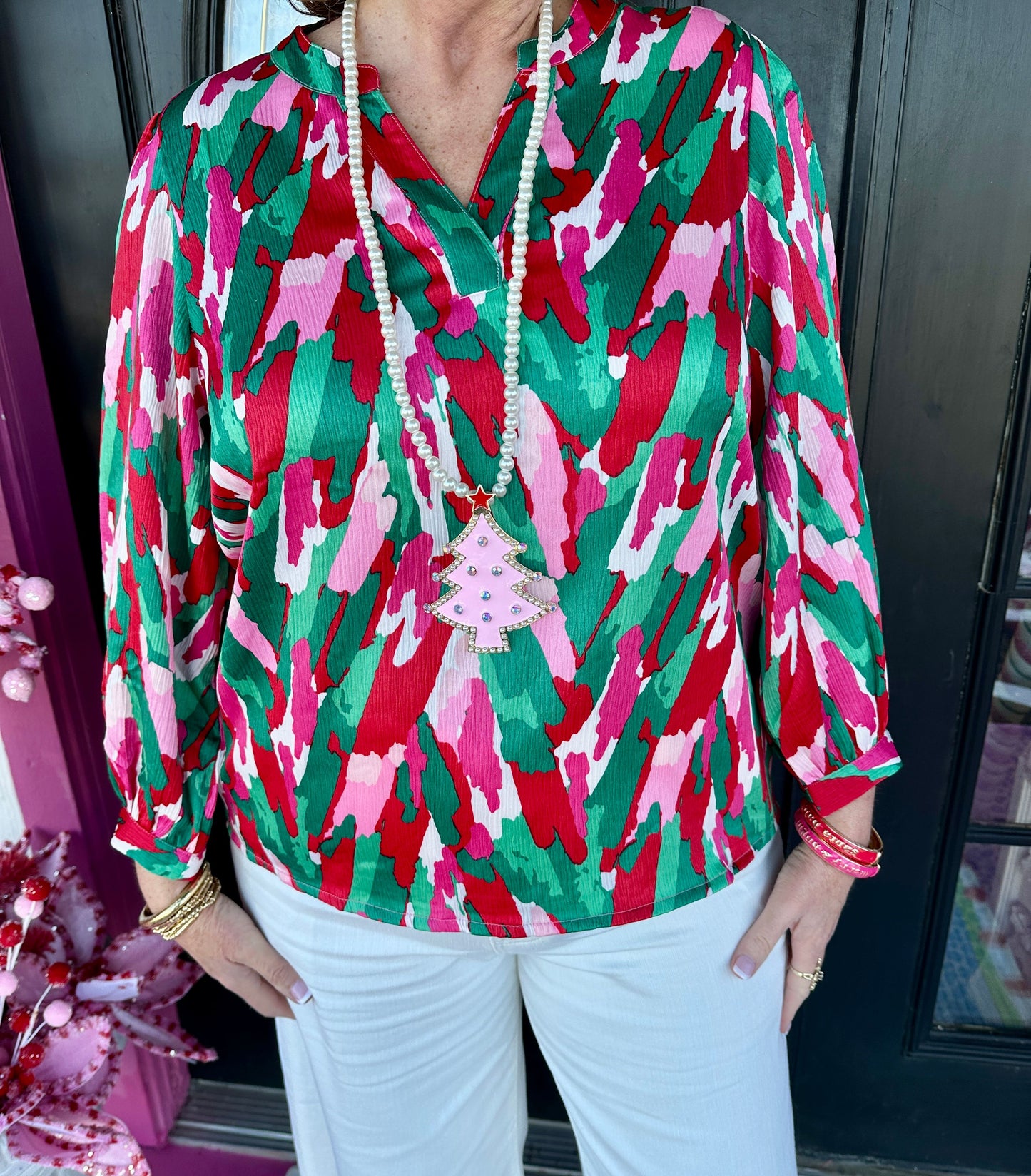 Veronica LS V-Neck Blouse