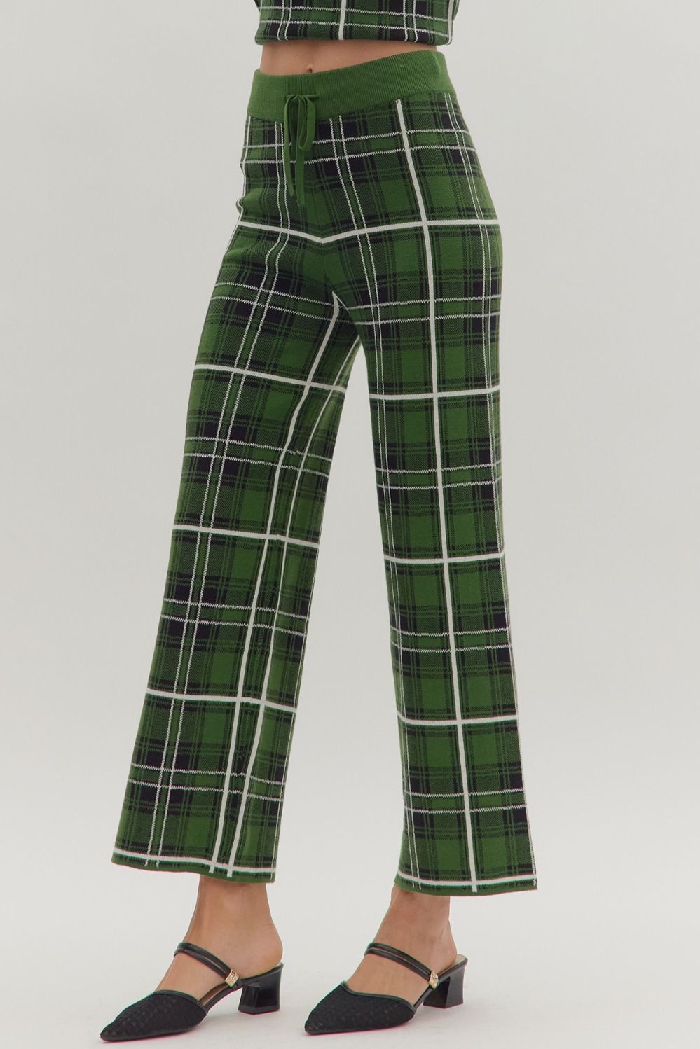 Plaid Tie Sweater Pant