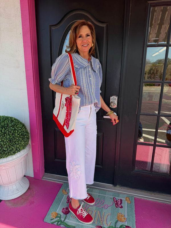 Creme Woven Embellished Pant