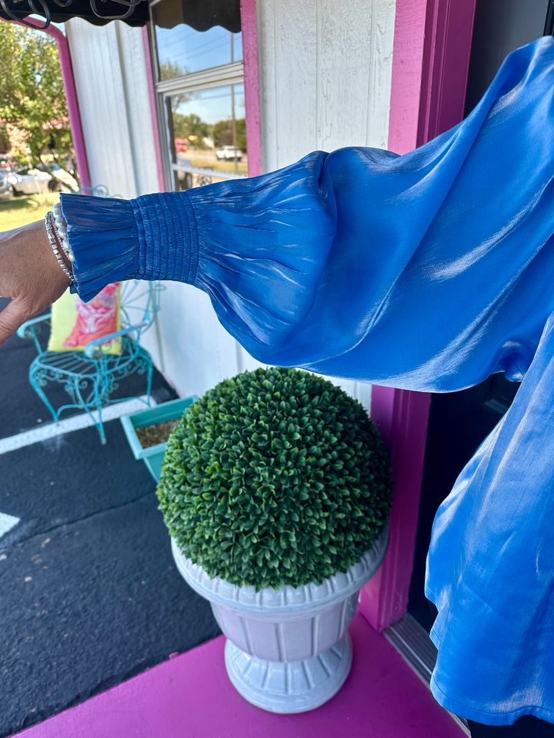 Charlotte Metallic Sapphire Top