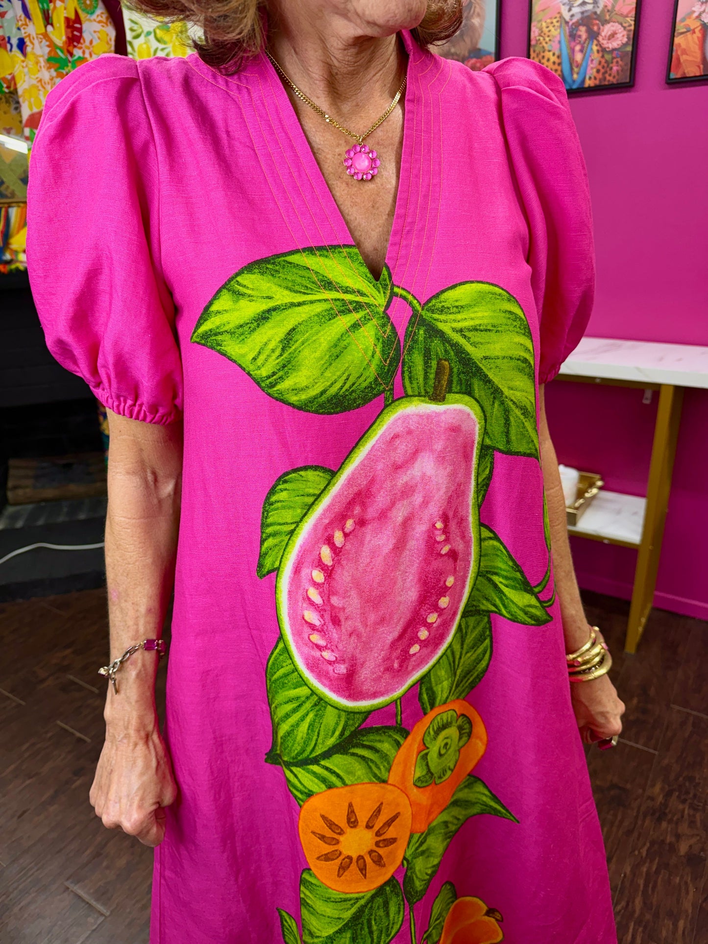 Hampton Dress Papaya Vine