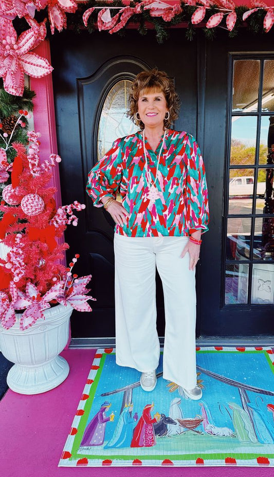 Veronica LS V-Neck Blouse