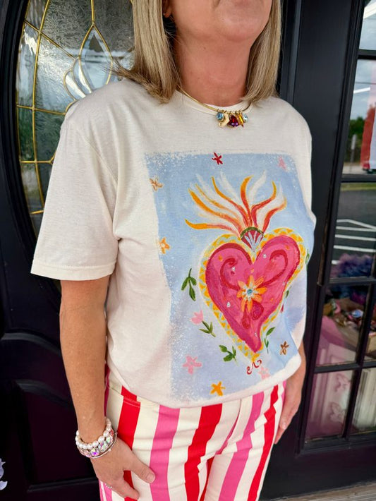 Floral Sacred Heart T-Shirt