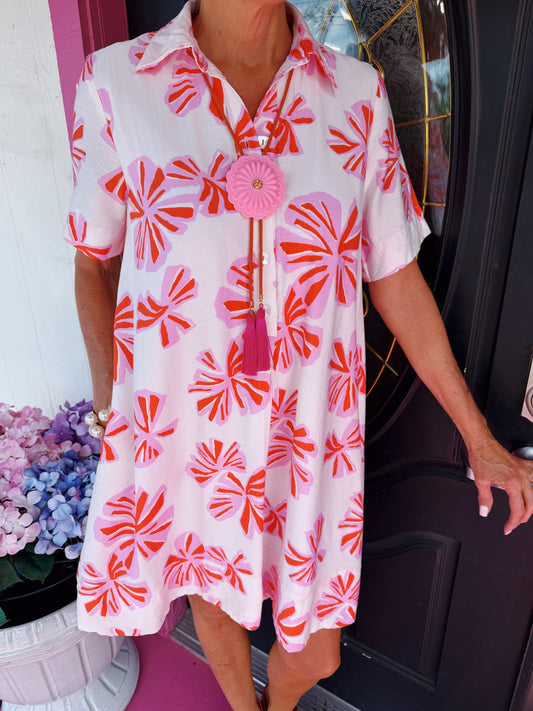 White Swing Shirt Dress