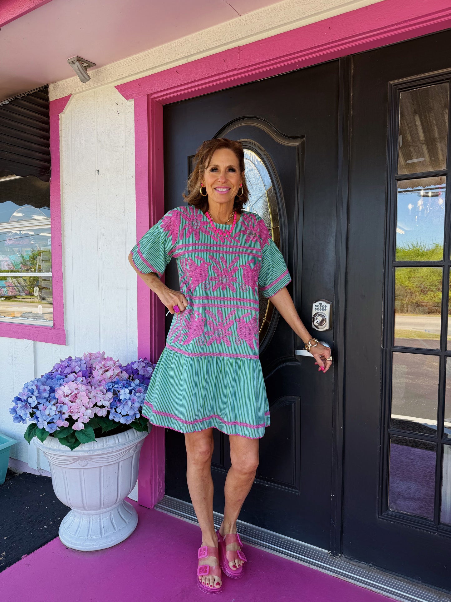Lora Lee Green Stripe Dress