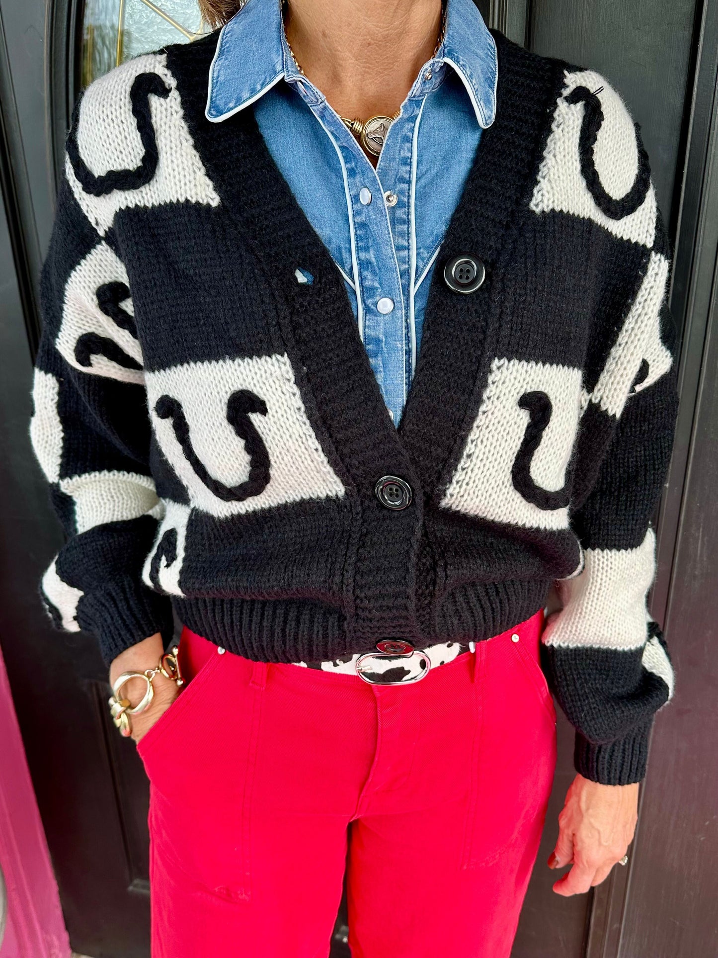 Black Horseshoe Cardigan