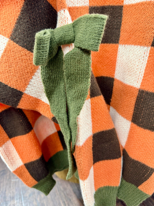 Harvest Plaid Sweater w/Bows