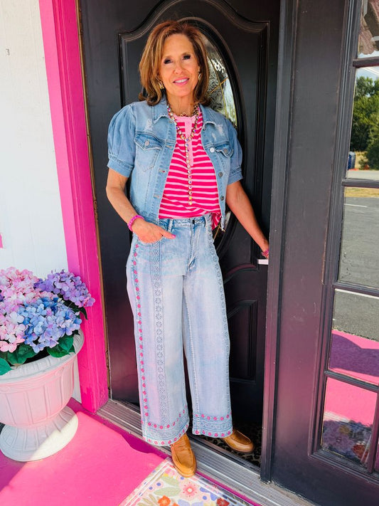 Light Shirring Sleeve Crop Jacket