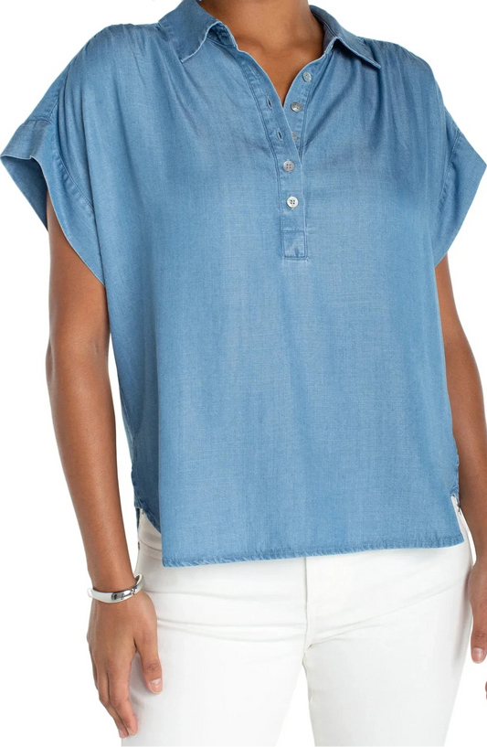 Light Denim Popover Shirt