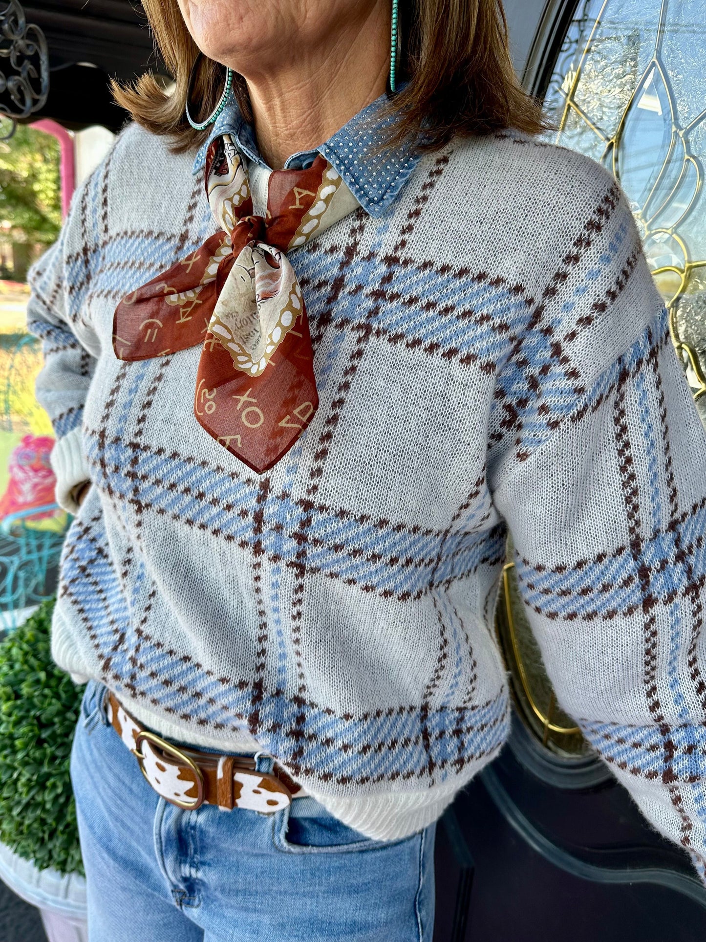 Natural Junction Plaid Sweater