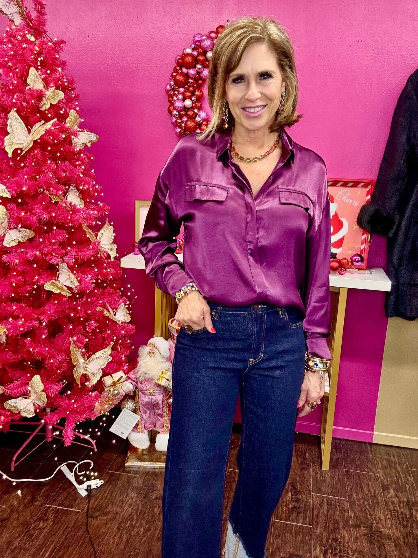 Adrianna LS Dress Blouse