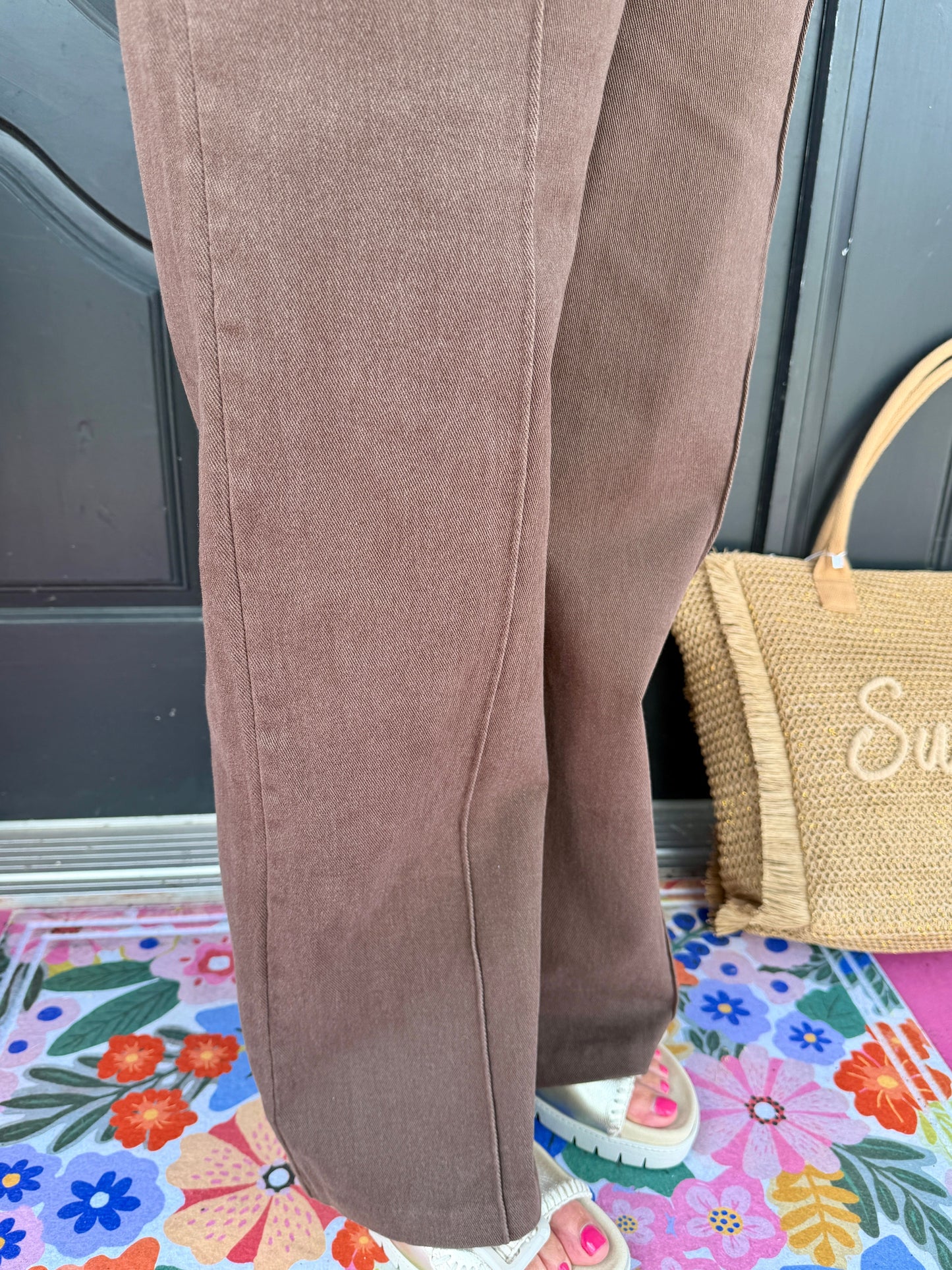 Brown Front Seam Pant