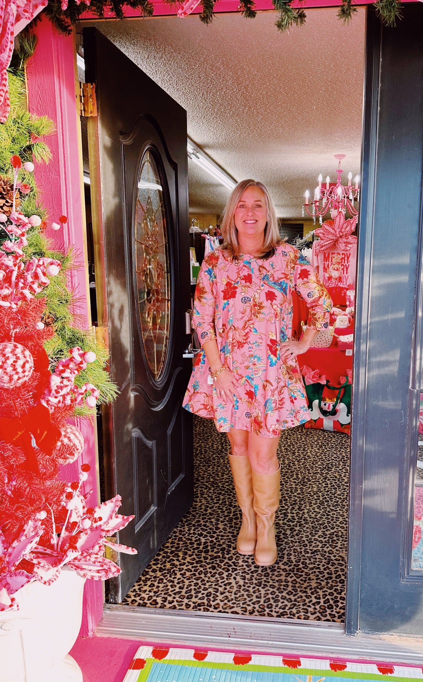 Pink Tuck and Swing Dress