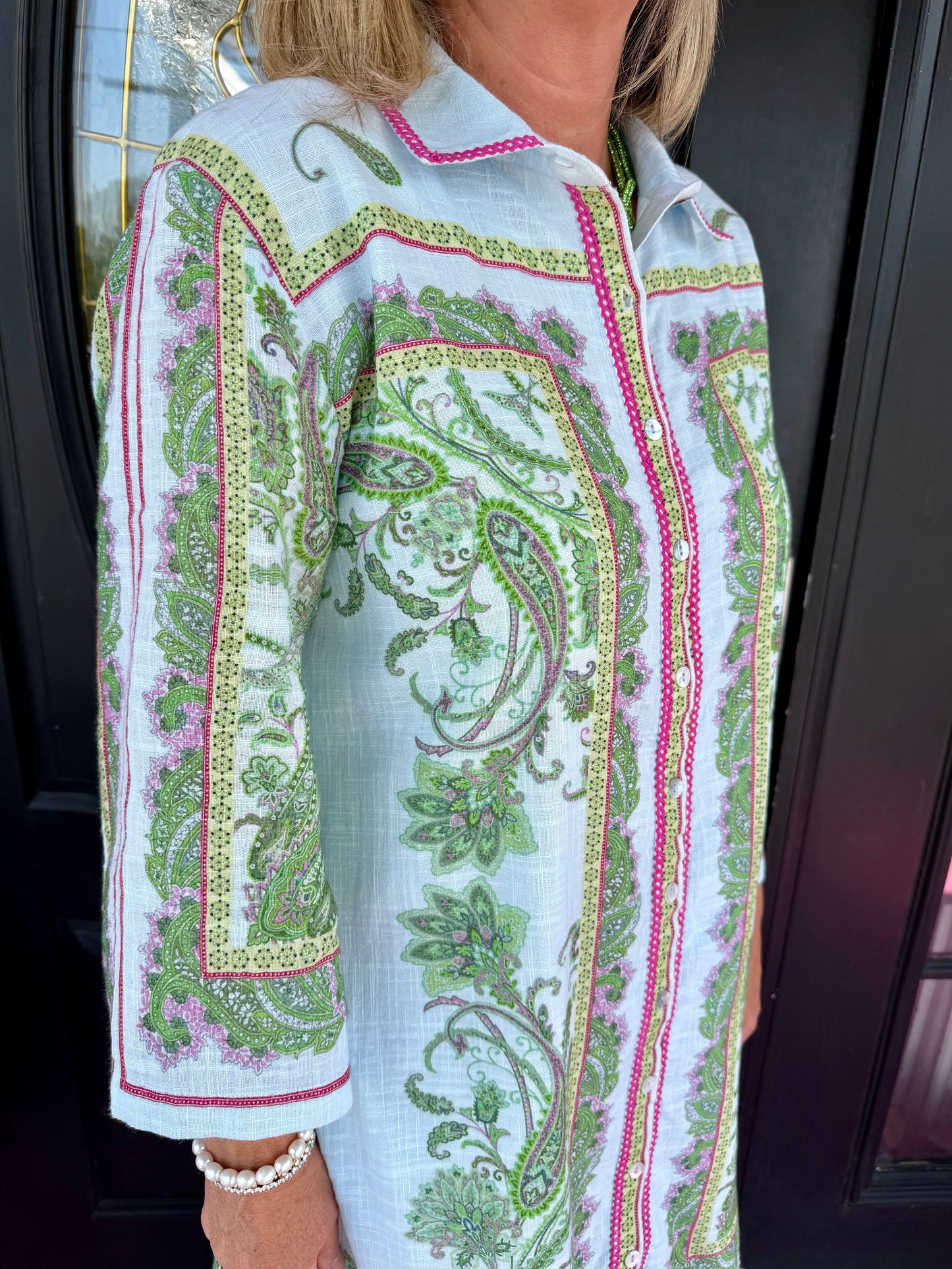 Blue Paisley Shift Dress