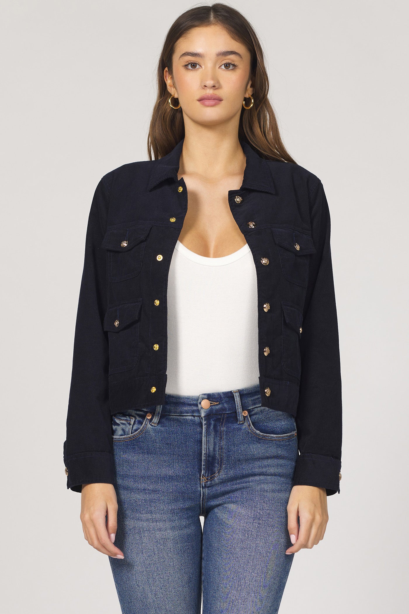 Montana Black Iris Gold Button Jacket