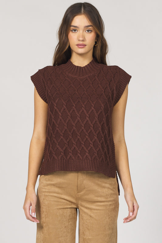 Briana Cappuccino Sleeveless Sweater